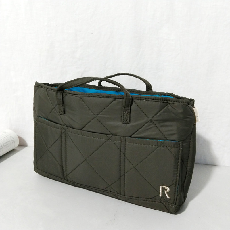 外贸军绿色衍缝菱格分层收纳包多功能分类整理包中包大容量内胆包,收纳整理,化妆包,淘宝优惠券,粉丝福利购,淘宝优惠卷