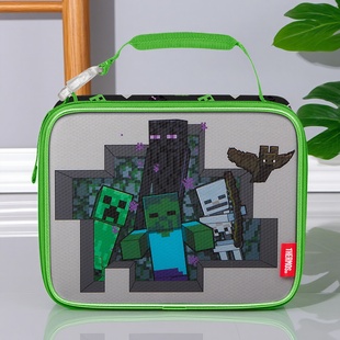外贸我的世界手提保温饭盒袋袋子保温袋午餐包学生带饭包盒便当包
