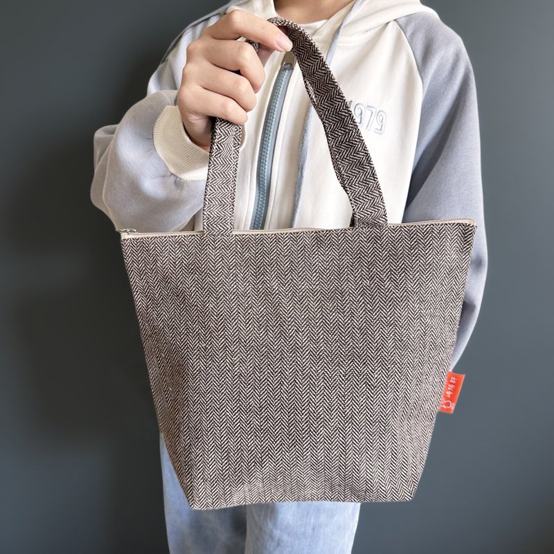 外贸棉布手提饭盒袋便当包饭兜带饭零食早餐袋便携通勤收纳手提包