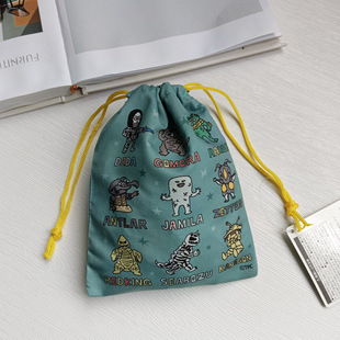 日韩卡通手机充电宝尼龙布收纳保护袋小物保护套耳机数据线收纳袋