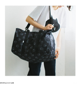 时尚 黑色短途旅行包女大容量手提单肩旅行包便携收纳键身包 杂志款