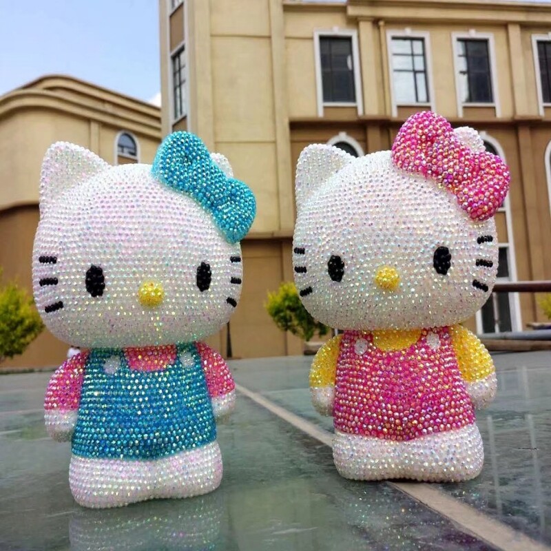 贴钻KT摆件小猫咪搪胶存钱罐