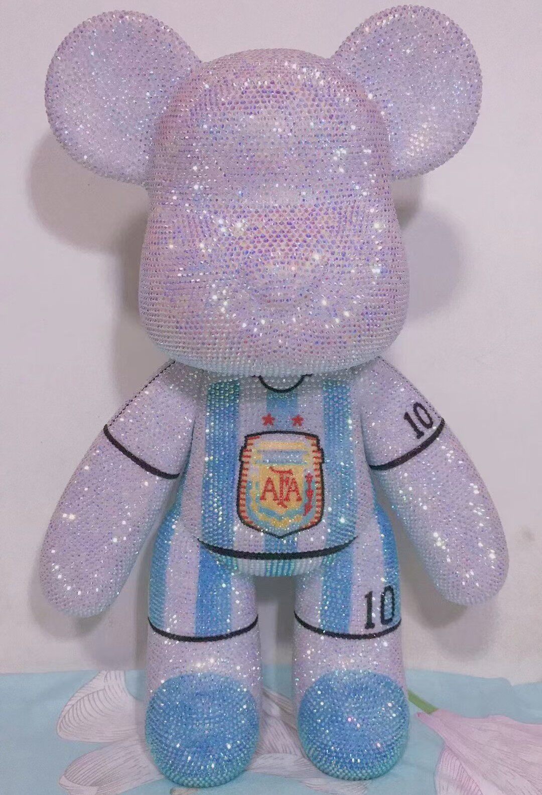 梅西10号球衣暴力熊diy手工贴钻熊粘钻材料包小熊送闺蜜女友祝福