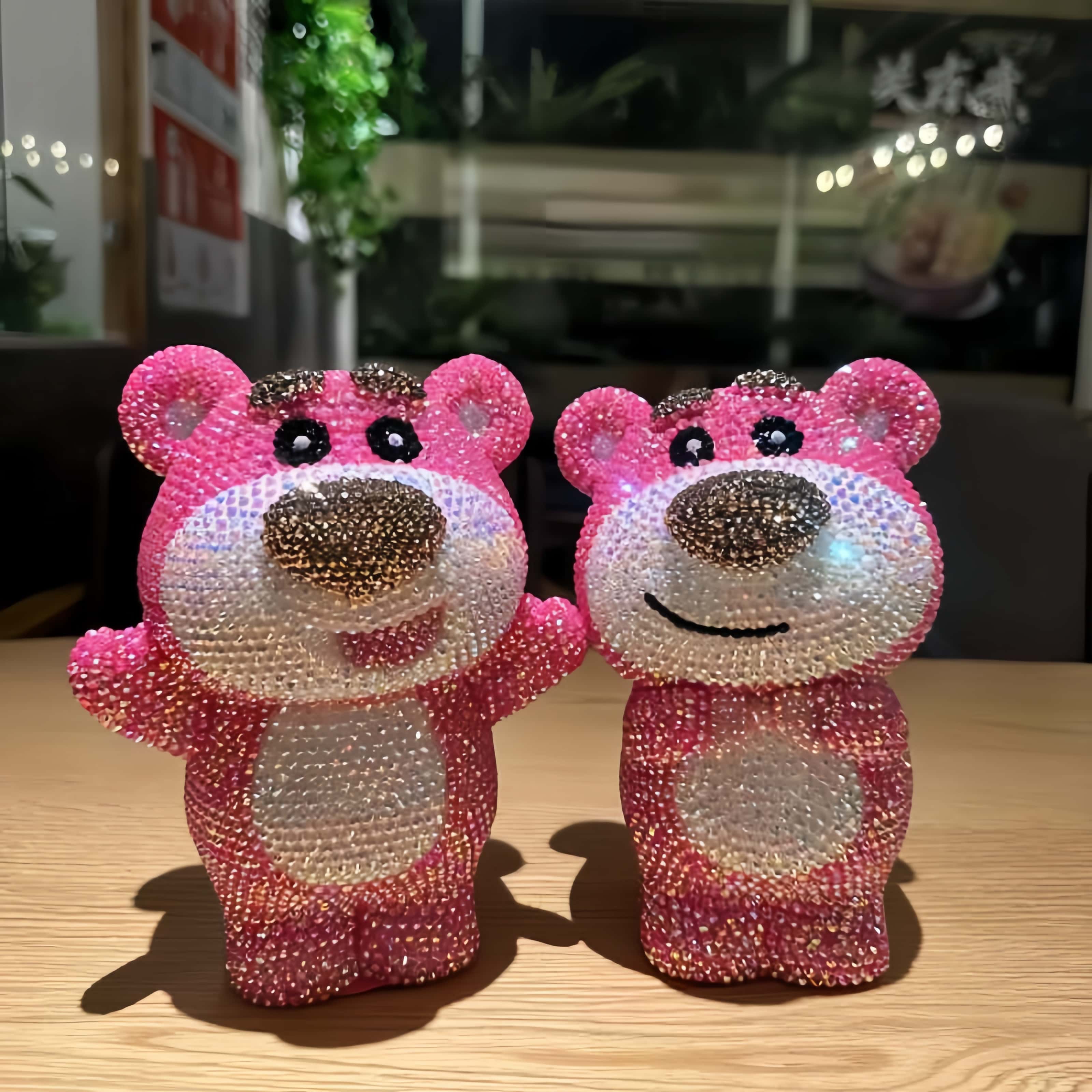 贴钻DIY网红草莓熊存钱罐儿童