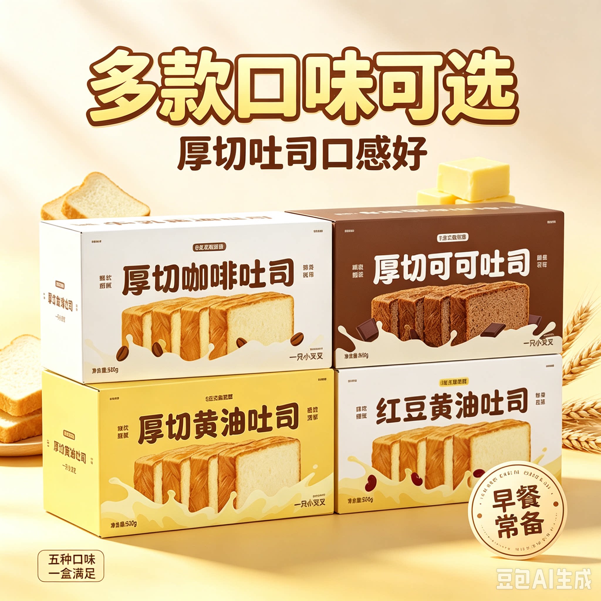 厚切黄油吐司2箱超值一只小叉叉图片