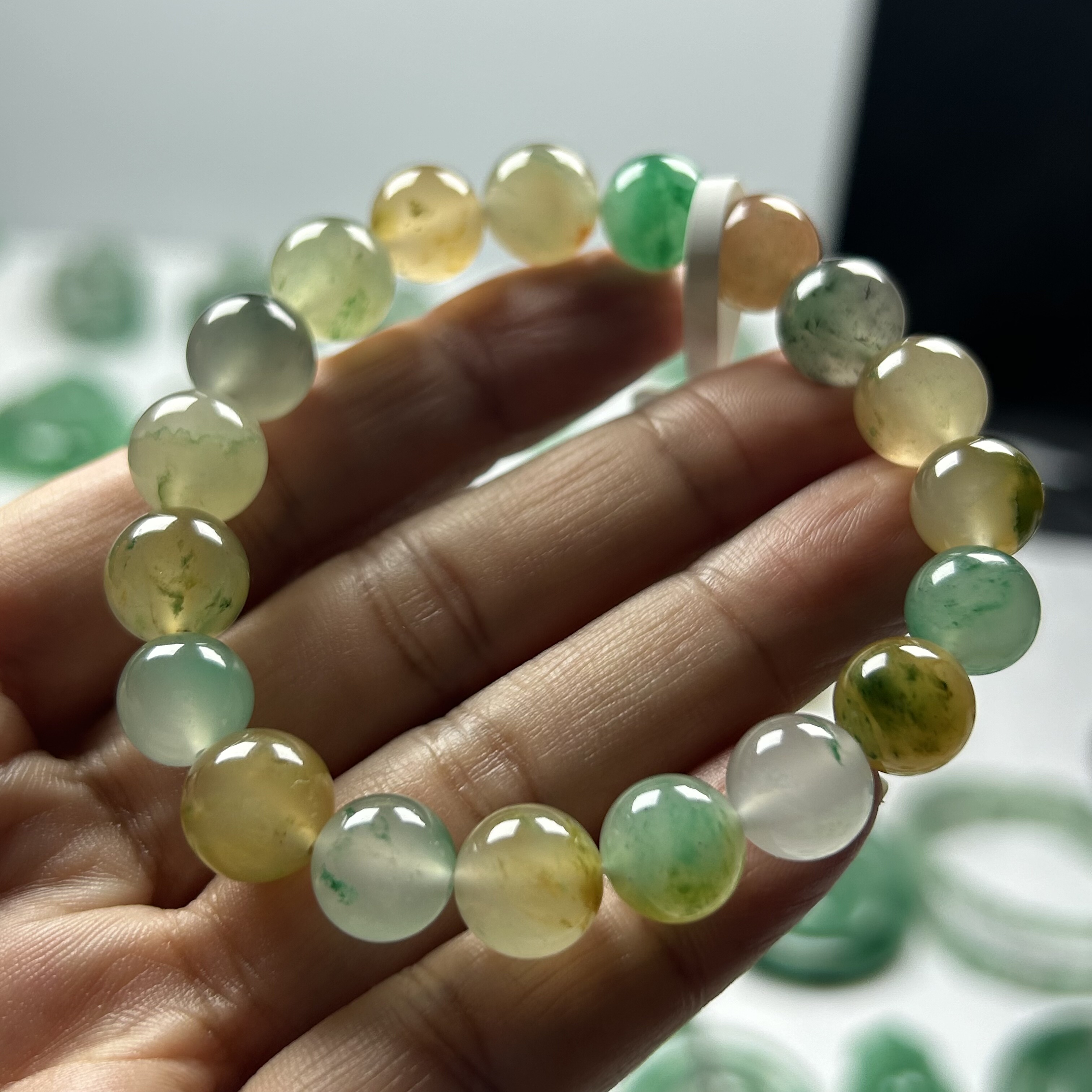 非洲翠独龙玉纯天然正品A货玉坠手链黄加绿特色手串卡10男女款