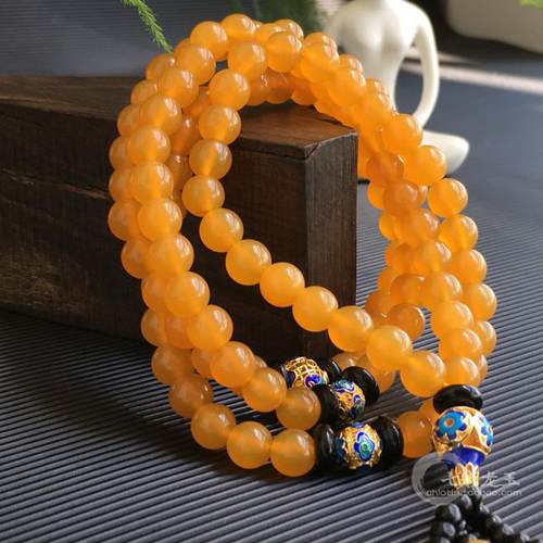 【七彩龙玉】黄龙玉挂件吊坠手链缅料鸡油黄路路通手串项链8毫米