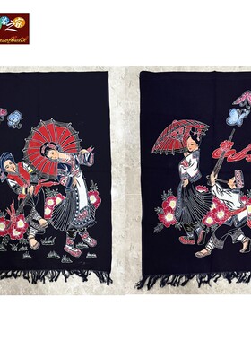 蜡染门帘装饰壁挂包间半帘