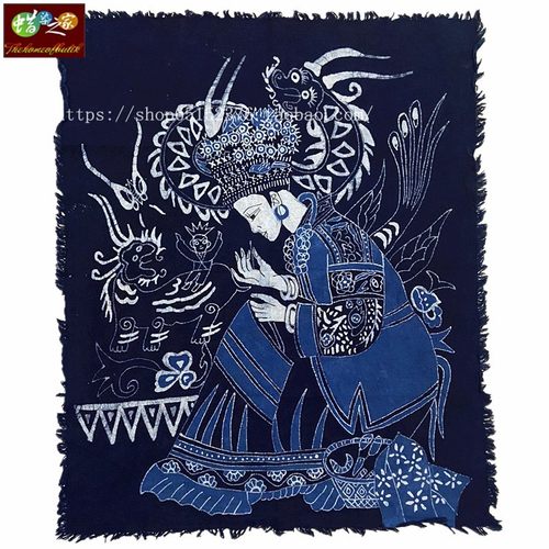 蜡染画贵州苗族手工民族特色苗女