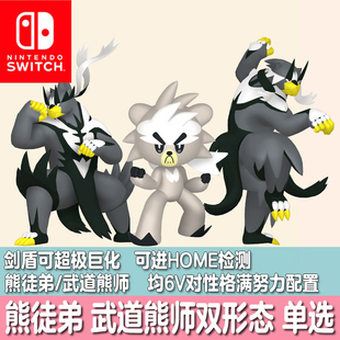 NS宝可梦HOME朱紫剑盾口袋妖怪精灵交换熊徒弟武道熊师一击连击流