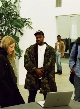 升级版Yeezy season 5 迷彩棉大衣 过膝棉加厚宽松羊羔毛