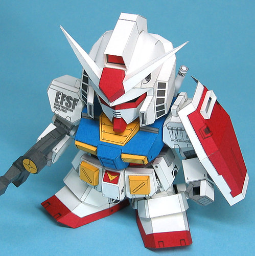 K纸魂[JUNE]SD RX-78  元祖高达纸模型 全进口珠光纸打印