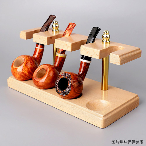 榉木烟斗架手工直排男士收藏展示