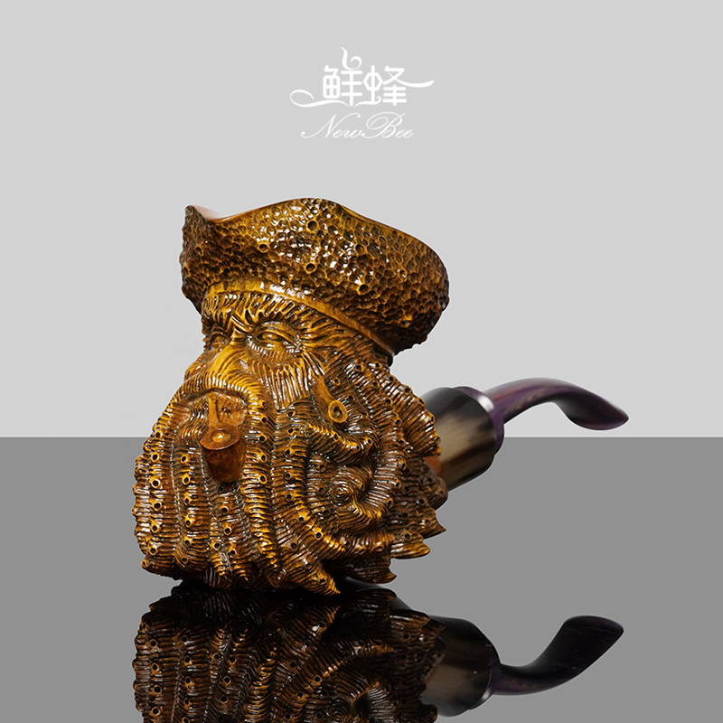 石楠木烟斗海盗船长雕刻烟斗男士