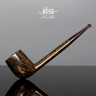 NewBee鲜蜂石楠木烟斗手工直柄撞球斗大长腿实木老式传统男士过滤