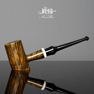 NewBee鲜蜂石楠木烟斗直柄手工实木锤子斗男士过滤老式传统烟斗具