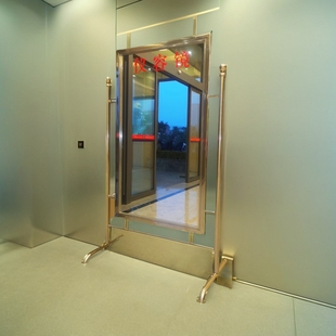 定制金属不锈钢落地高清银镜照全身镜穿衣镜军容风纪镜仪容仪表镜