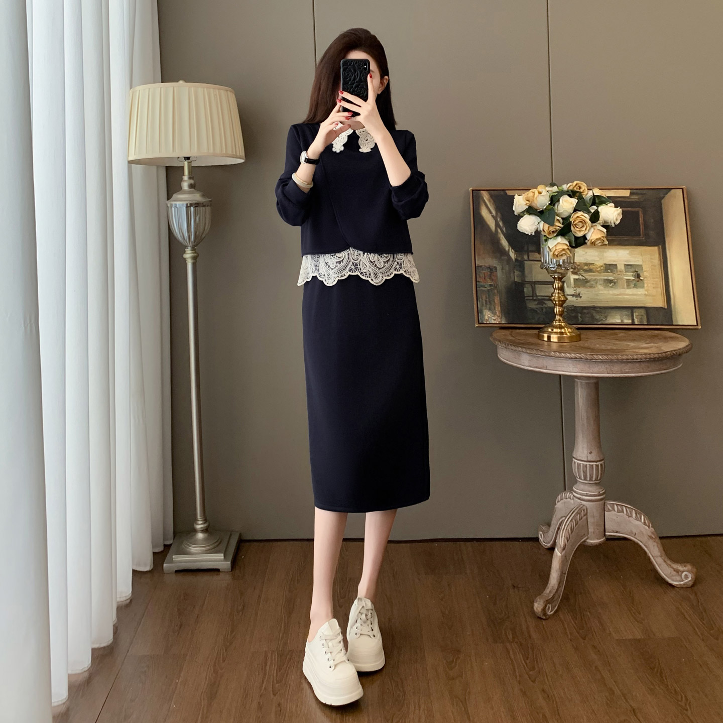 卫衣半身裙绝美大方得体两件套