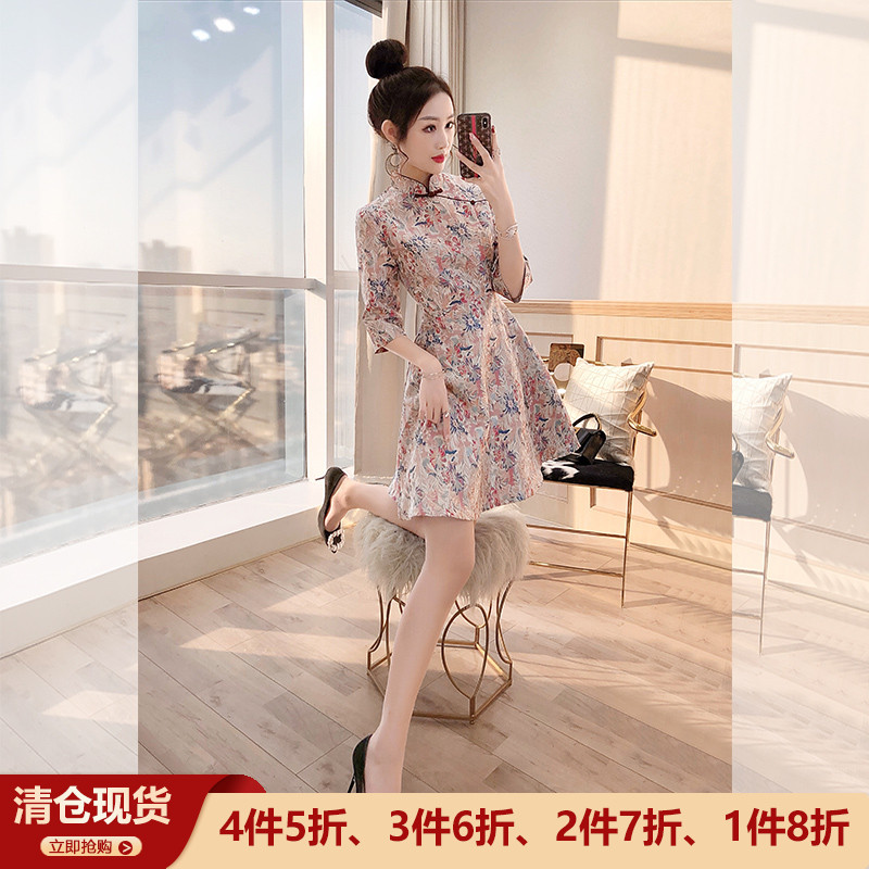 连衣裙日常可穿小个子唐装旗袍