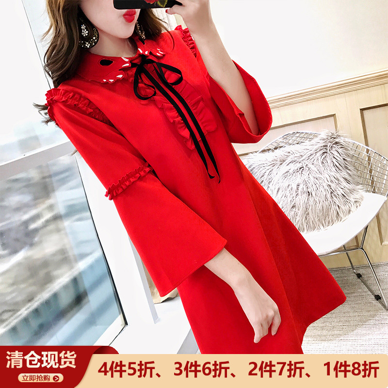 结婚回门礼服减龄红色连衣裙