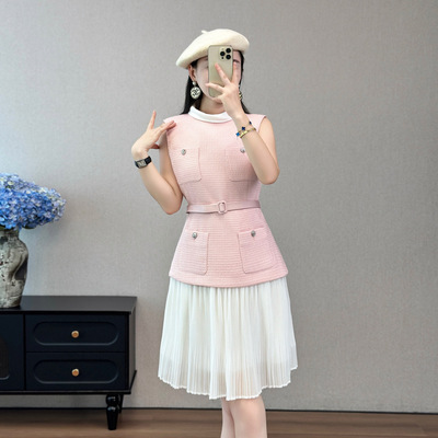 假两件气质女人味高级感连衣裙