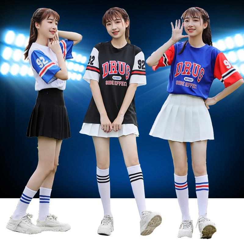 新款啦啦操服装演出服韩版舞台夏季运动会拉拉队套装篮球宝贝女装