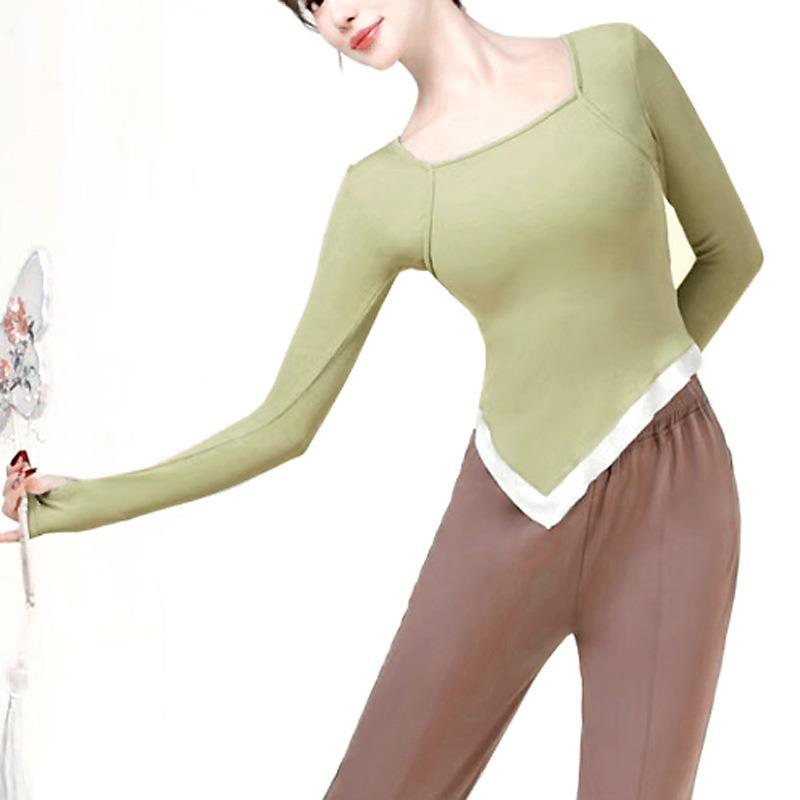 2025舞蹈服女装中国古典舞练功服形体训练服装现代舞长袖套指上衣