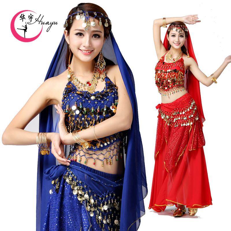 舞蹈印度演出服节日新疆裙子肚皮舞舞台舞会表演成人套装