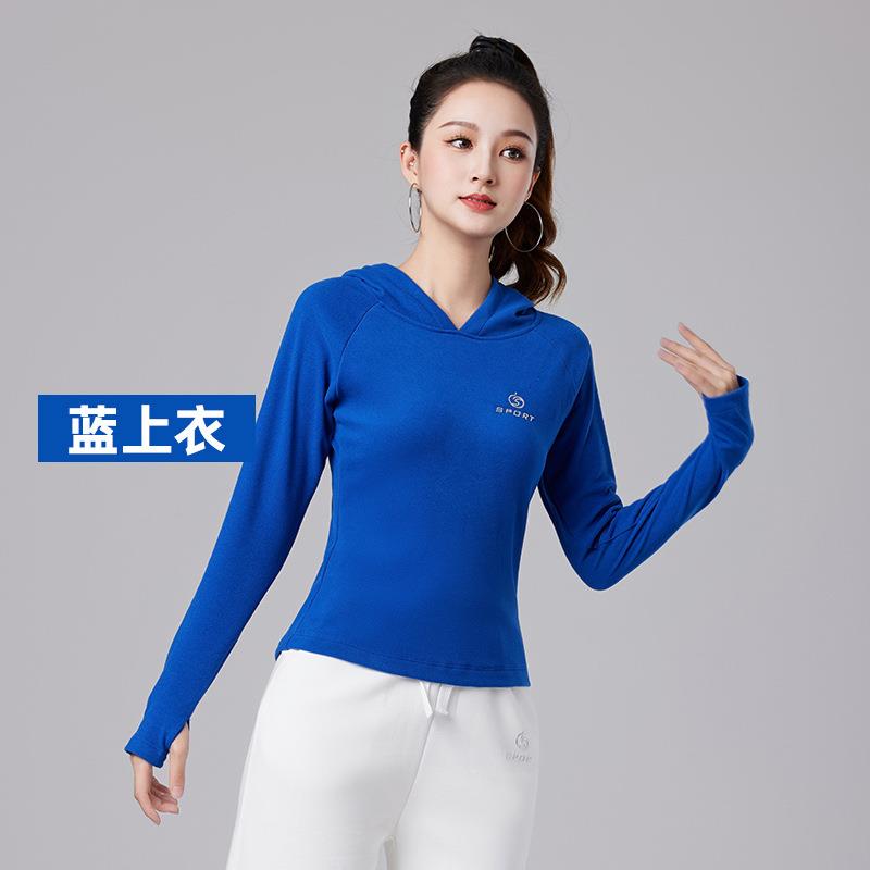 2023新款秋冬时尚健身运动休闲加绒夜跑长袖跑步连帽上衣女