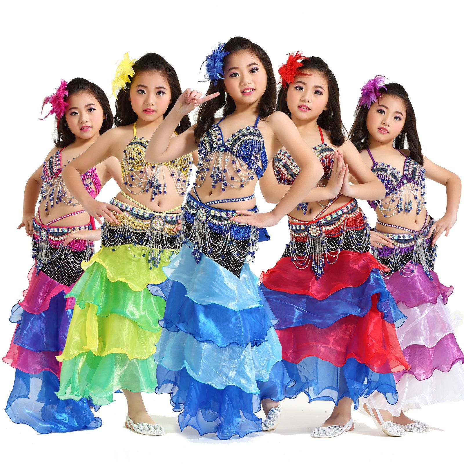六一儿童演出服装套装肚皮舞套装新款少儿小孩表演舞蹈服865