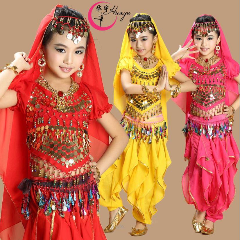 儿童印度舞表演服少儿节日民族演出服肚皮舞服装3304雪纺
