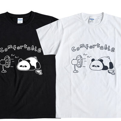 手绘熊猫设计感小众T恤纯棉百搭