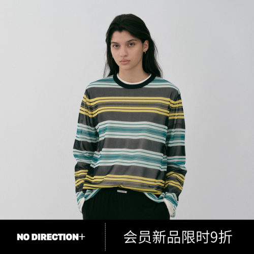NO DIRECTION+2026秋艺术彩色宽松条纹针织罩衫N630126645A