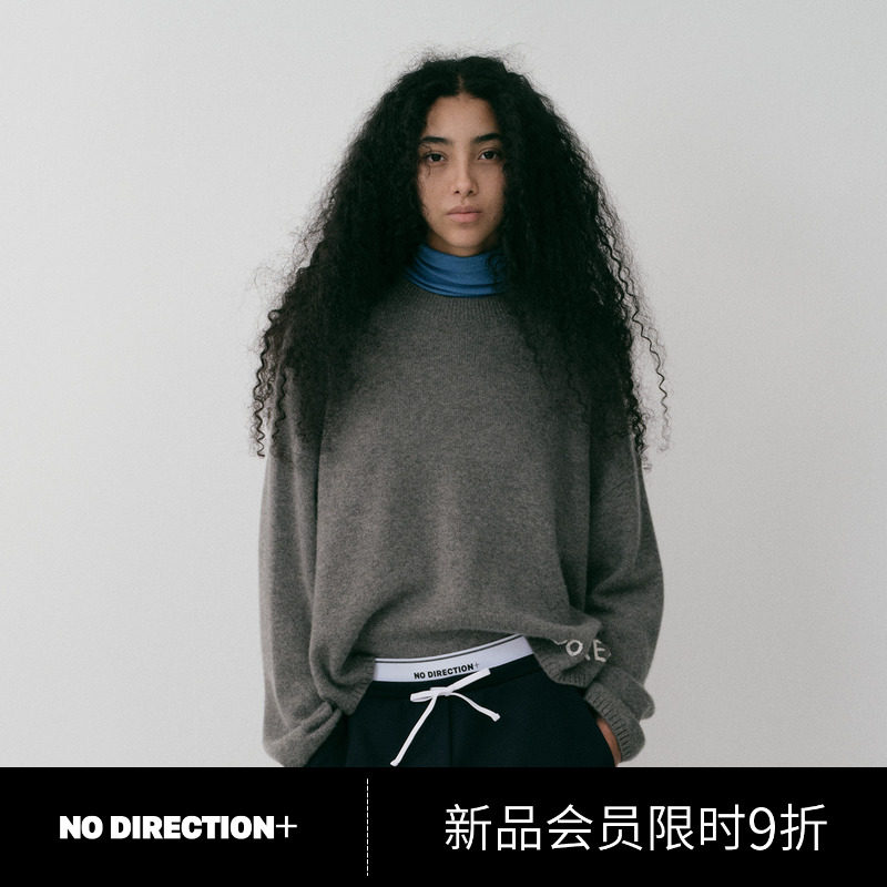 NO DIRECTION+ 羊绒手工刺绣logo圆领针织N540124626C21
