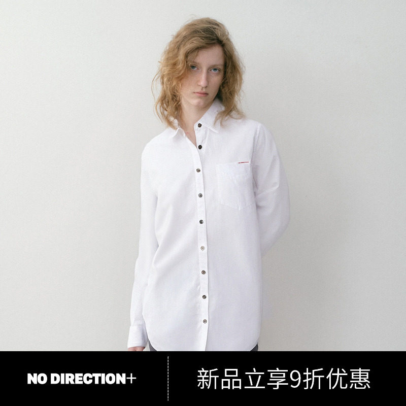 NO DIRECTION+水洗微皱撞色纽扣logo装饰经典衬衫N530401103B10图片