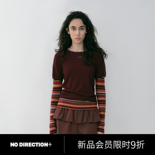 N610107620A54 假两件撞色条纹羊毛针织衫 DIRECTION