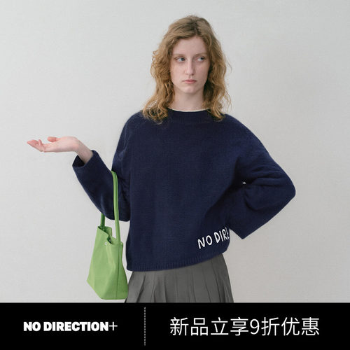 NO DIRECTION+ 羊绒手工刺绣logo圆领针织N540124626C44