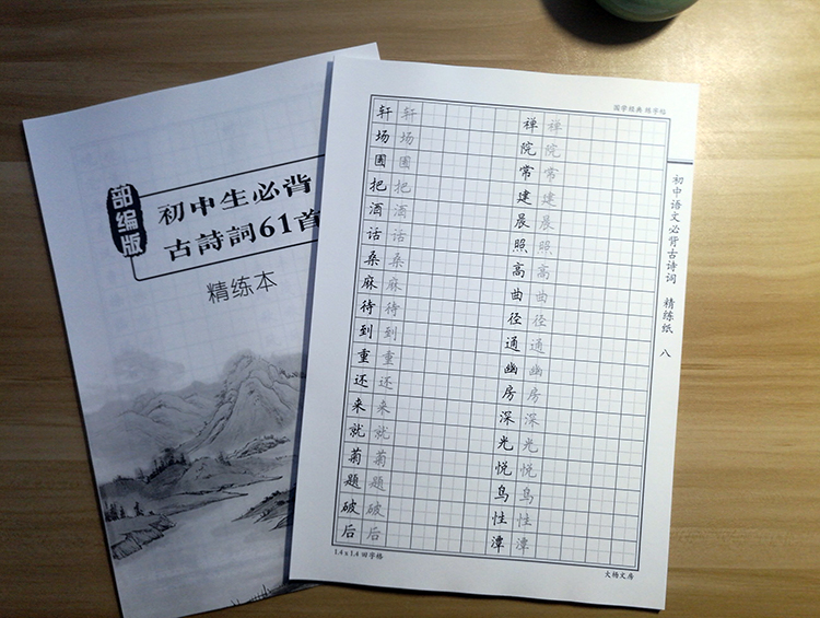 一二三必背古诗词精练大本钢笔