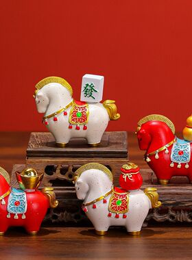 马上发财国潮马礼品套装马年吉祥物生肖马年会伴手礼创意礼物摆件