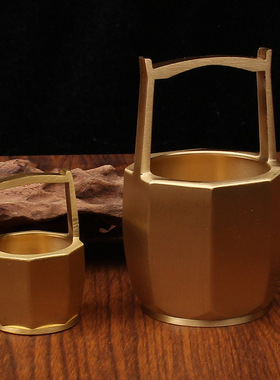 马年八角一桶金家居客厅桌面黄铜小摆件送礼高档礼品纯铜批发