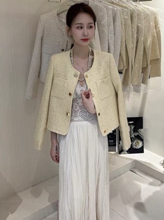 小香风外套女2025年秋冬季新款温柔显瘦气质显白粗花呢小个众上衣