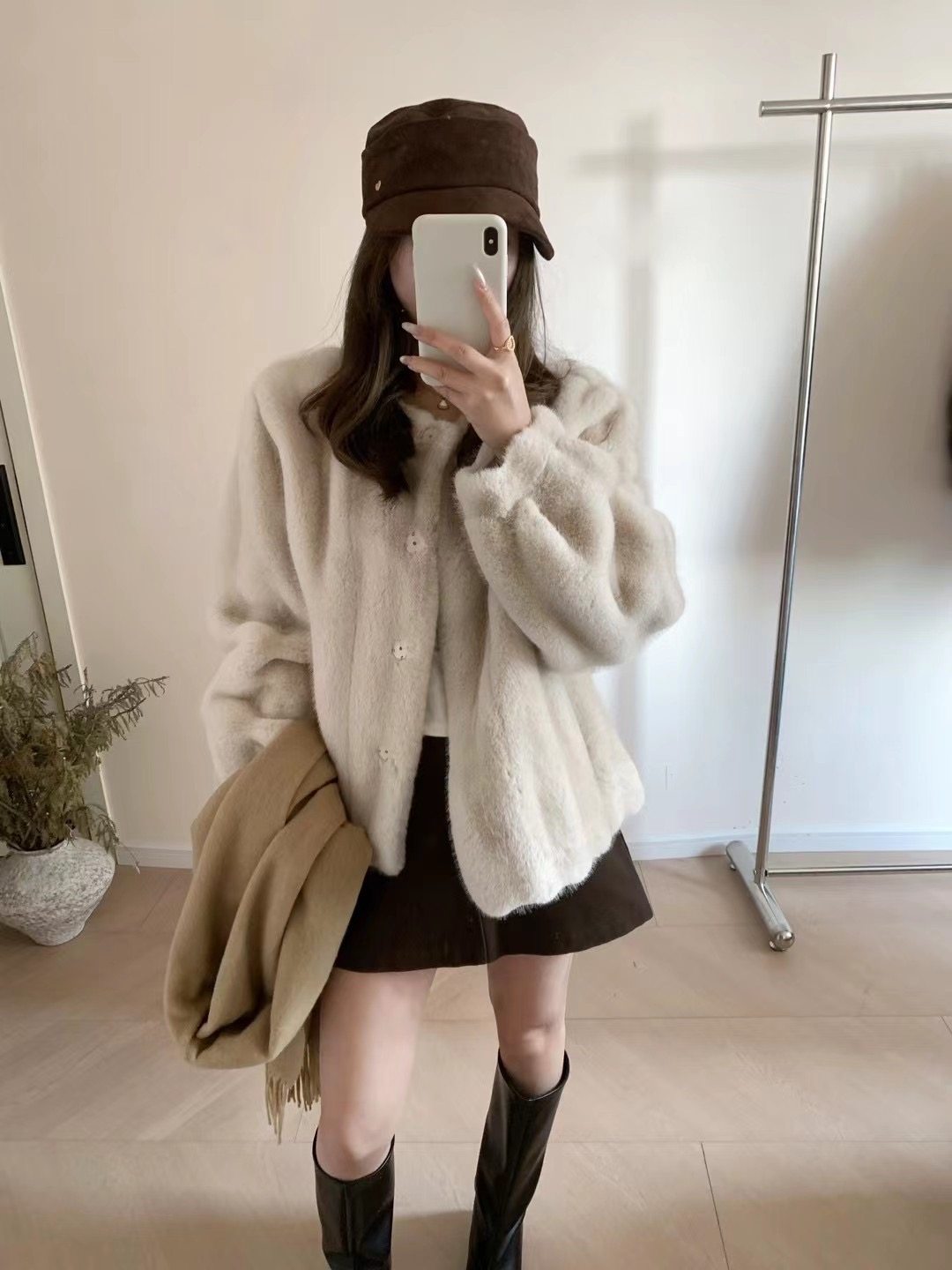 韩系小香风仿皮草水貂毛外套女2026年冬季新款高级感气质名媛显瘦