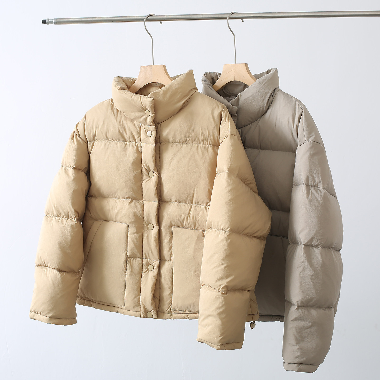 立领面包羽绒服女短款宽松保暖鸭绒外套冬季长袖单排扣,女装/女士精品,羽绒服,淘宝优惠券,粉丝福利购,淘宝优惠卷