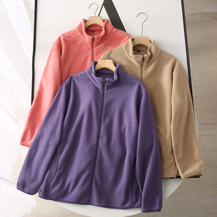 长袖 女装 冲锋衣内胆 秋冬百搭立领摇粒绒拉链开衫 夹克外套 绒衫