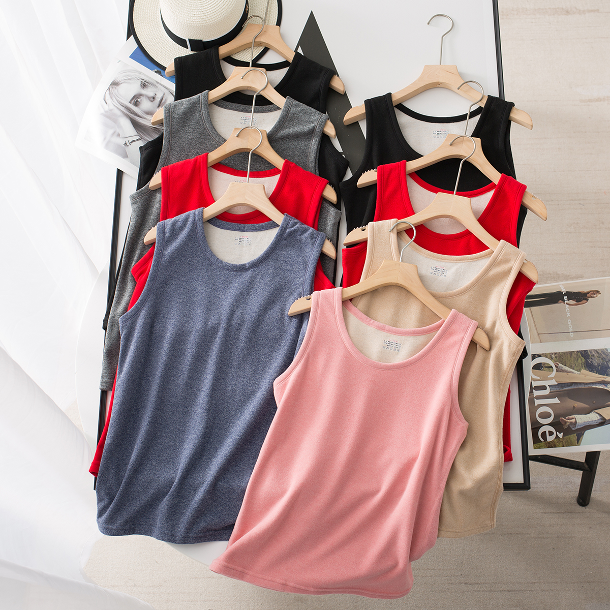 蚕丝山羊绒亲肤保暖背心男女情侣装恒温自发热内搭打底马甲吊带