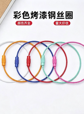 不锈钢彩色钢丝钥匙圈DIY