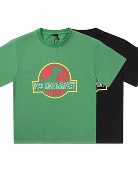 S.view 21SS 数码像素风侏罗纪主题卡通印花半袖圆领纯棉短袖t恤