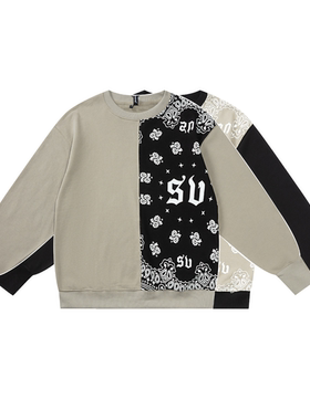 S.view 21A/W 原创腰果花印花长袖插肩休闲宽松套头剪裁圆领卫衣