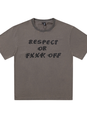 S.view 21SS创意风吹字体英文字母印花重水洗短袖街头圆领纯棉t恤