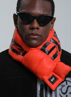 S.view  保暖轻柔字母印花羽绒棉围巾百搭简约温暖围脖男女